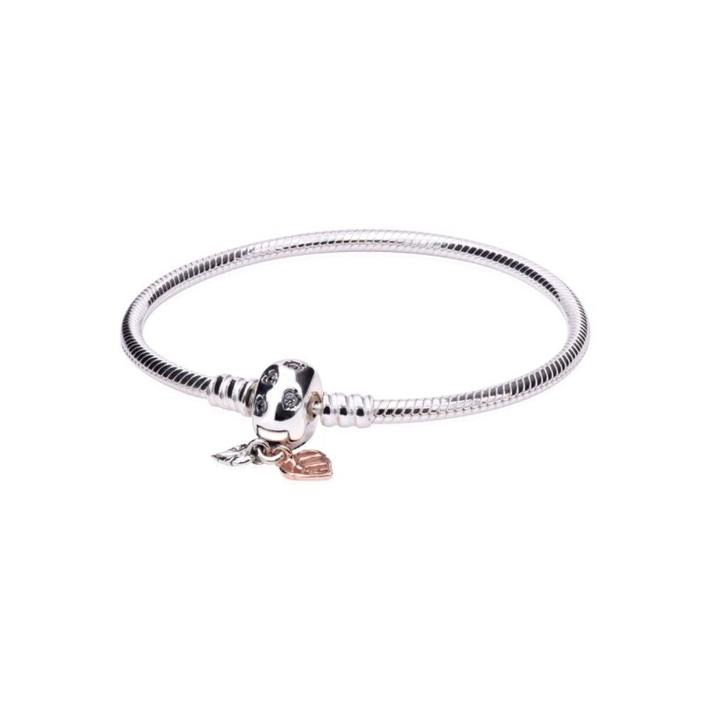 PANDORA Pandora Moments Leaves & Snake Chain Bracelet Size 19 -